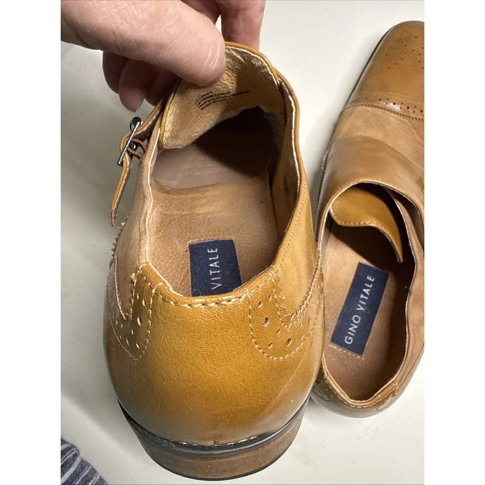 Gino Vitale Tan Double Monk Strap Dress Leather Suede Loafers / Men's Size 12